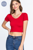 Cross Back Rib Seamless Crop Top