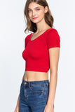 Cross Back Rib Seamless Crop Top