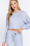 Long Dolman Slv Hacci Crop Top