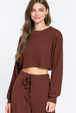 Long Dolman Slv Hacci Crop Top