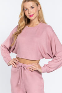 Long Dolman Slv Hacci Crop Top