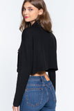 Long Slv Snap Button Crop Jacket