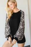 Floral Print Bubble Longsleeve Top