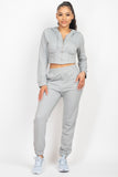 Zip-up Corset Hoodie & Jogger Pants Set