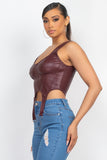 D-ring Sweetheart Bustier Leather Top