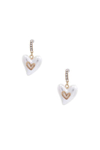 Pearl Heart Dangle Earring