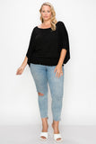 Solid Top Featuring Flattering Wide Sleeves