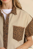 Mixed Animal Print Oversized Jacket With Chest Pockets