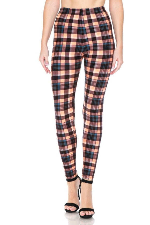 Multi Printed, High Waisted, Leggings With An Elasticized Waist Band